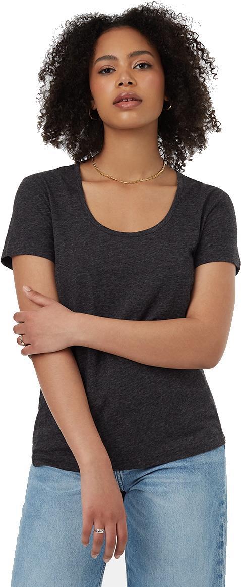 Hemp Scoop Neck T-Shirt - Womens - meteorite black heather 1