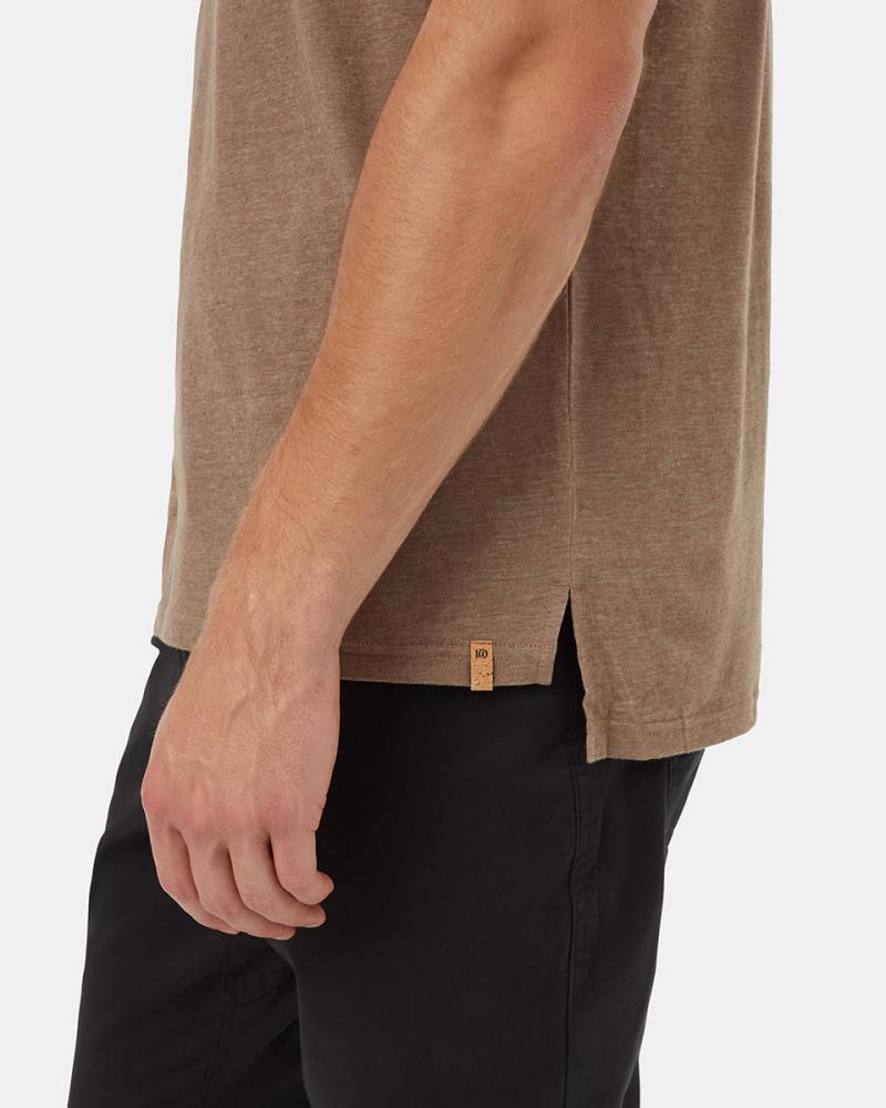 Hemp Step Hem T-Shirt - Mens - Fossil Heather 4