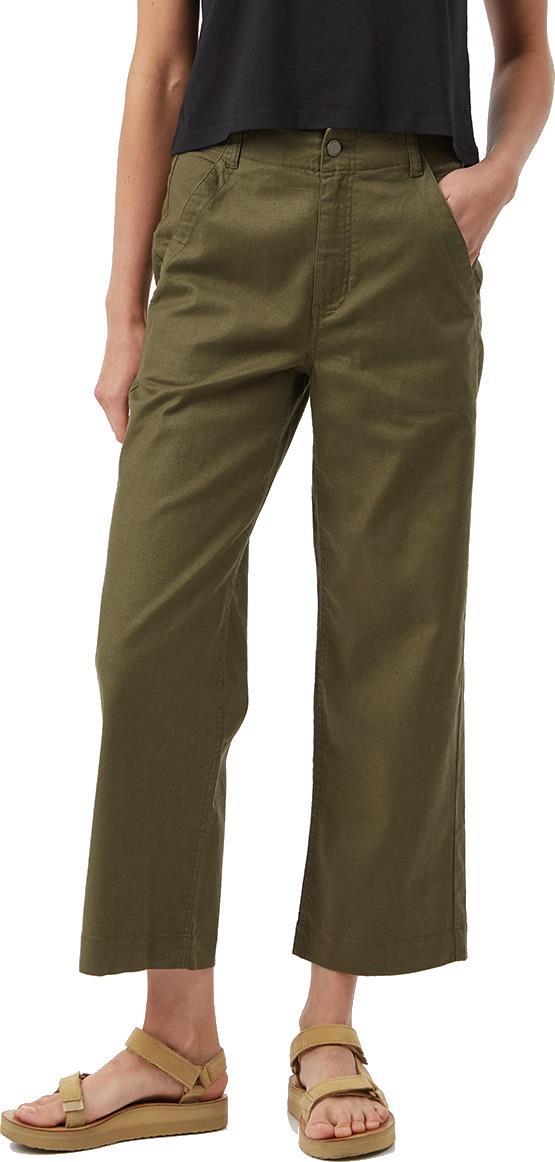 Hemp Stretch Straight Leg Pants - Womens - Olive Night Green 1