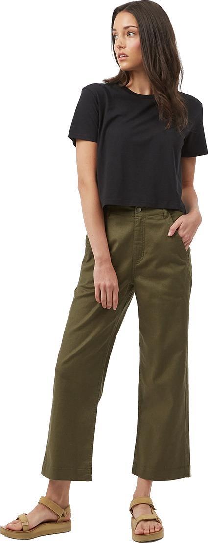 Hemp Stretch Straight Leg Pants - Womens - Olive Night Green 3