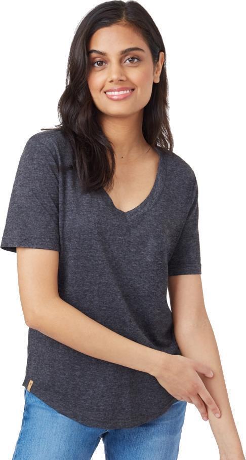 Hemp V-Neck T-Shirt - Womens - Meteorite Black 1