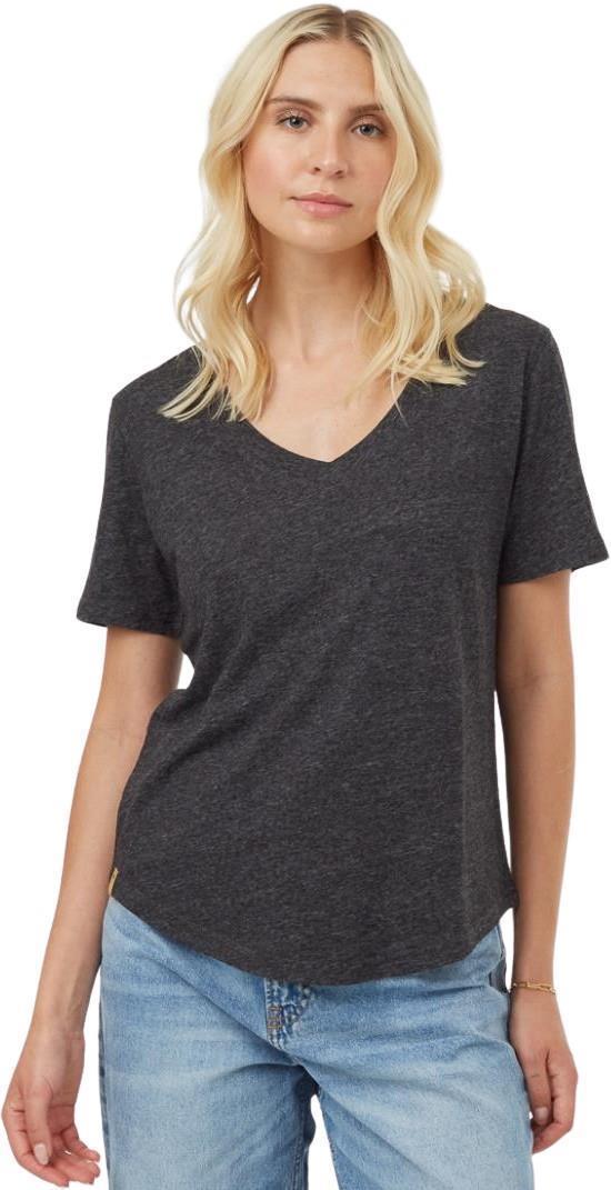 Hemp V-Neck T-Shirt - Womens - Meteorite Black Heather 1