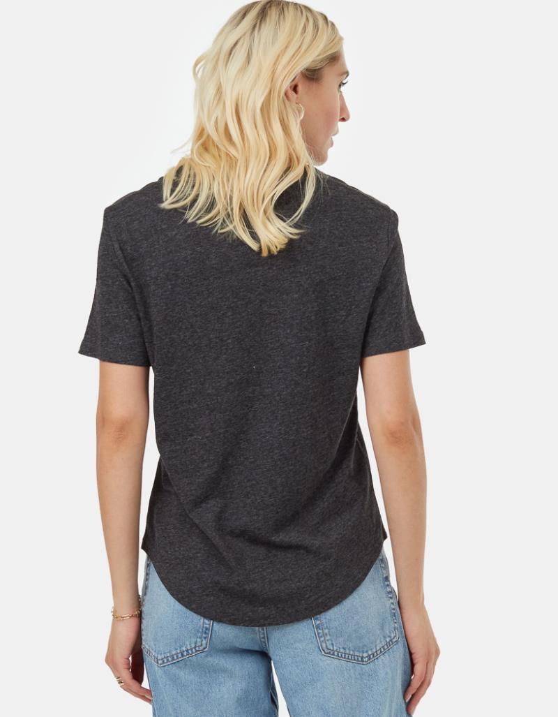 Hemp V-Neck T-Shirt - Womens - Meteorite Black Heather 2