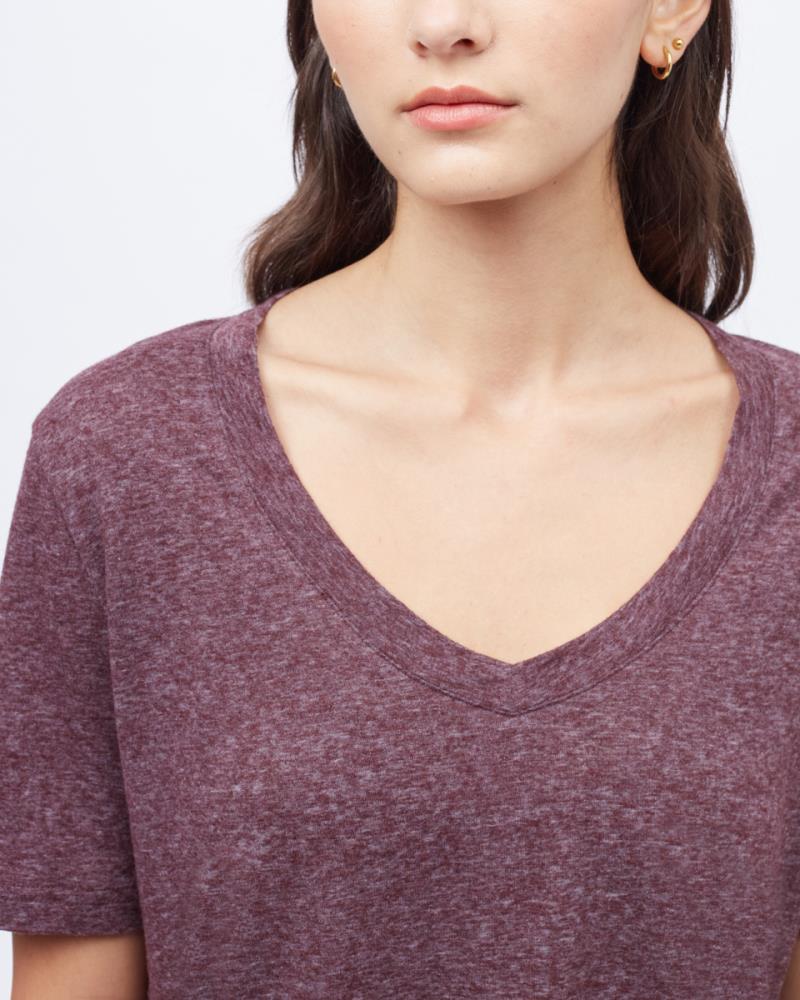 Hemp V-Neck T-Shirt - Womens - Mulberry 3