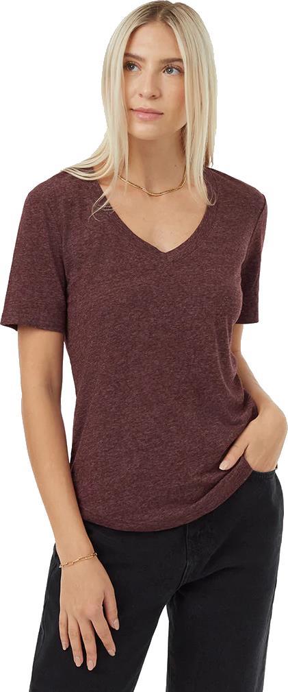 Hemp V-Neck T-Shirt - Womens - Mulberry Heather 1