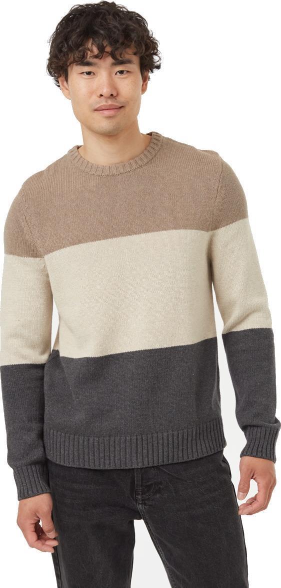 Highline Blocked Crew Sweater - Mens - Fossil Heather / Pale Oak Heather / Dark Grey Heat 1