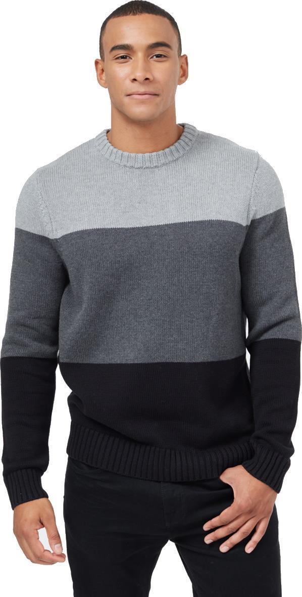 Highline Blocked Crew Sweater - Mens - grey heather / dark grey heather / meteorite black 1