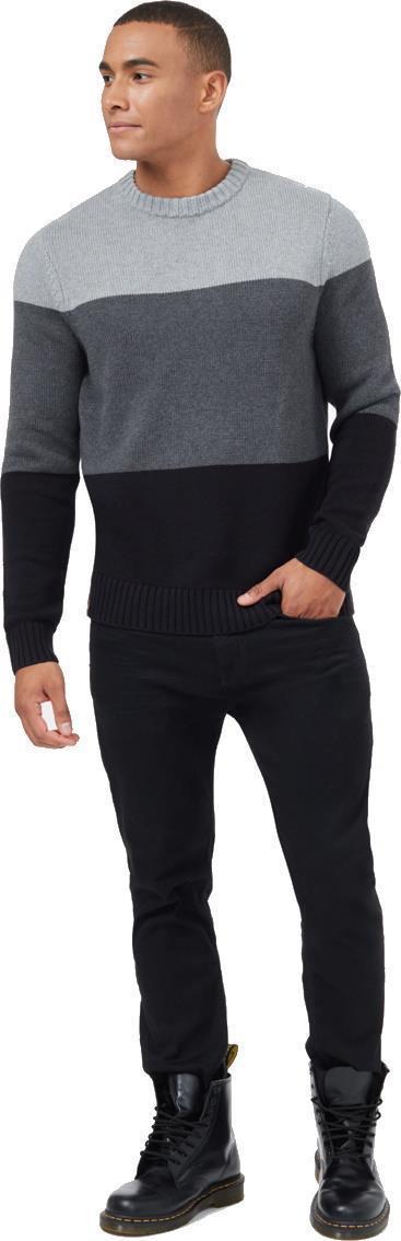 Highline Blocked Crew Sweater - Mens - grey heather / dark grey heather / meteorite black 1