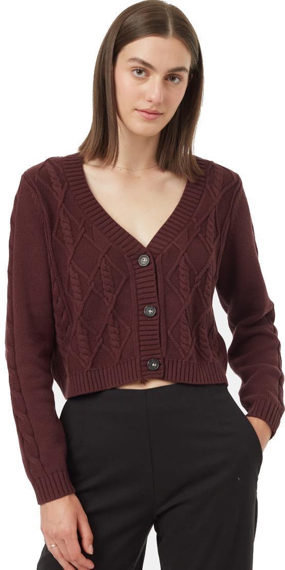 Highline Cabled Cardigan - Womens - mulberry 1