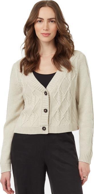 Highline Cabled Cardigan - Womens - pale oak heather 1