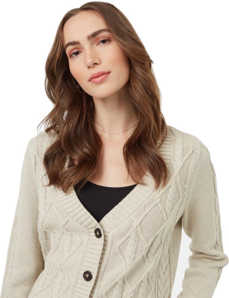 Highline Cabled Cardigan - Womens - pale oak heather 1
