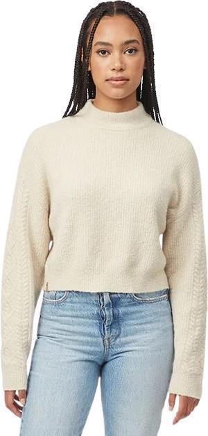 Highline Fuzzy Cable Sleeve Sweater - Womens - oatmeal heather 1