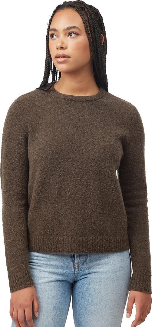 Highline Fuzzy Crew Sweater - Womens - black olive green 1