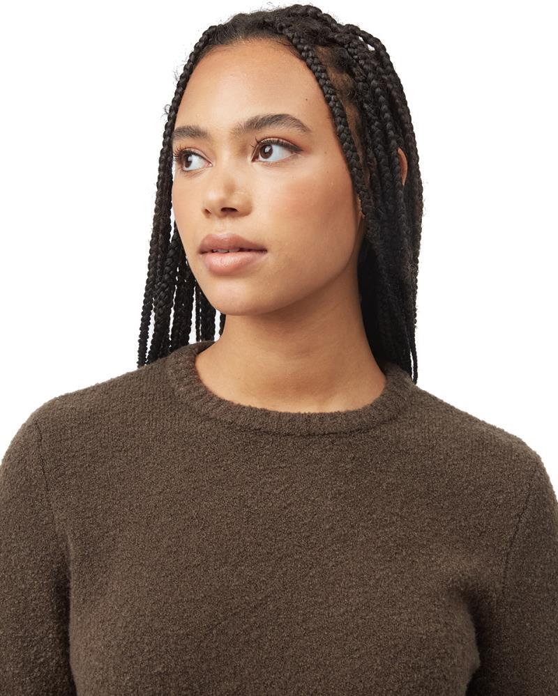Highline Fuzzy Crew Sweater - Womens - black olive green 1