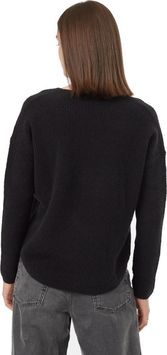 Highline Fuzzy V-Neck Sweater - Womens - Meteorite Black 3