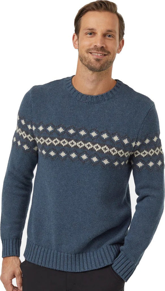Highline Intarsia Crew Sweater - Mens - dark blue mirage heather 1