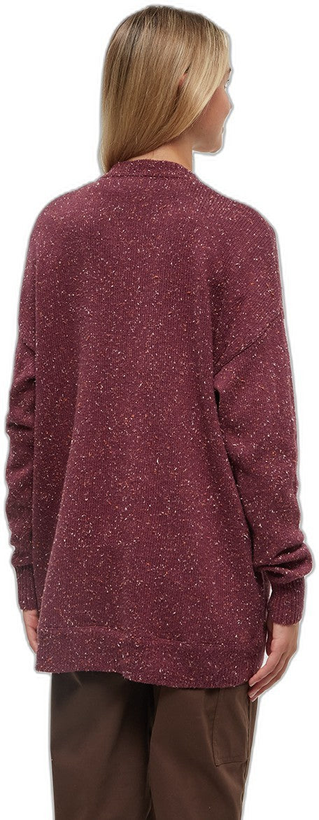 Highline Mid Length Nep Cardigan - Womens - deep burgundy nep 1