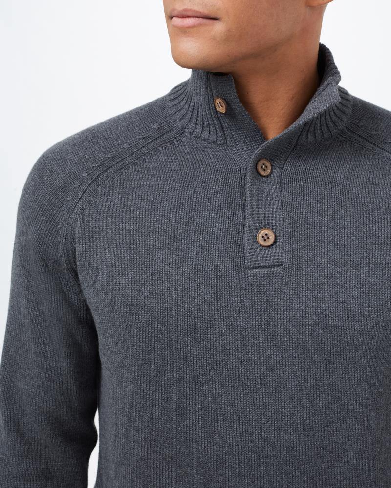 Highline Mock Neck Sweater - Mens - Dark Grey Heather 4