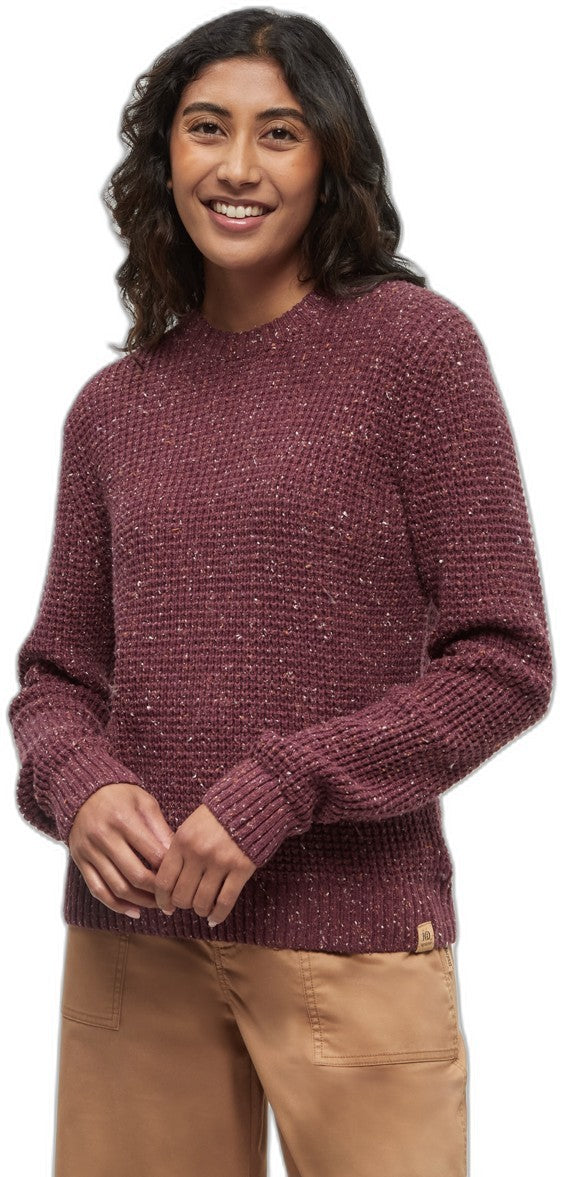 Highline Nep Crew Sweater - Womens - deep burgundy nep 1