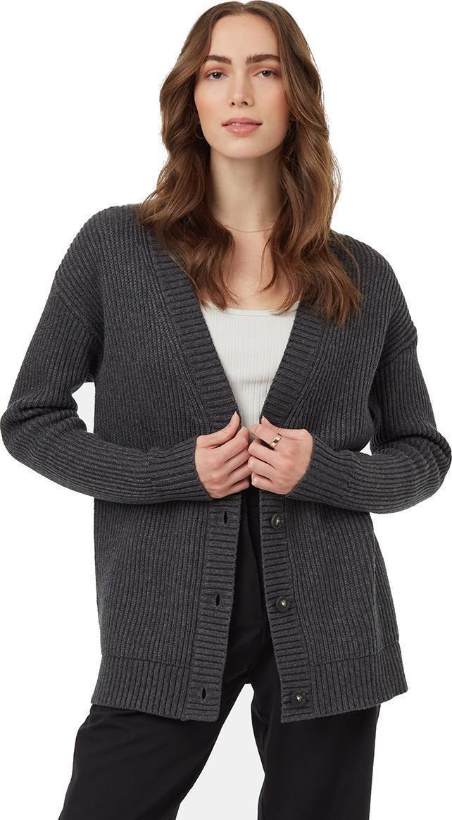 Highline Oversized Button Cardigan - Womens - dark grey heather 1