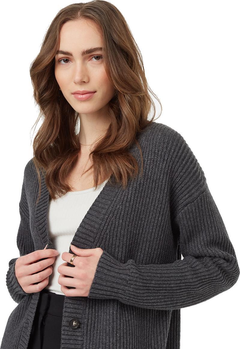 Highline Oversized Button Cardigan - Womens - dark grey heather 1