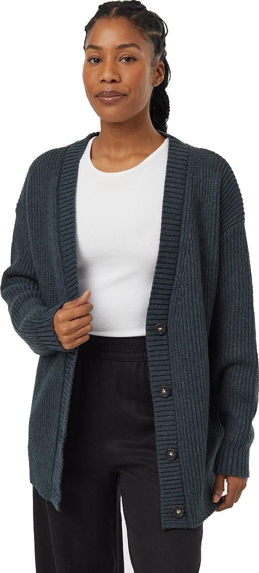 Highline Oversized Button Cardigan - Womens - forest river green heather 1