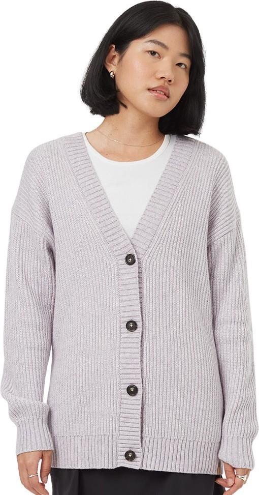 Highline Oversized Button Cardigan - Womens - purple ash heather 1
