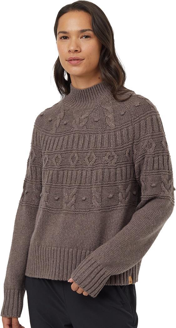 Highline Pom Mock Neck Sweater - Womens - Dark Elkwood Heather 1