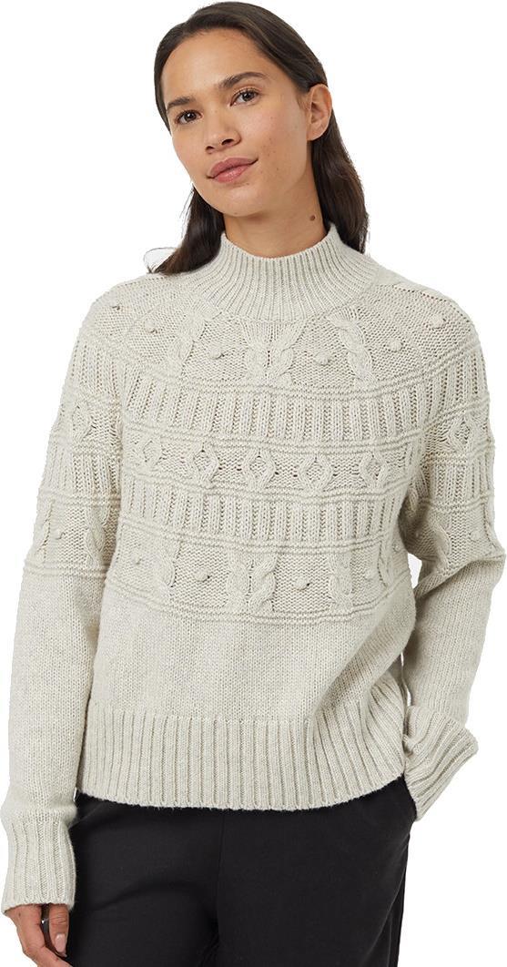 Highline Pom Mock Neck Sweater - Womens - Pale Oak Heather 1