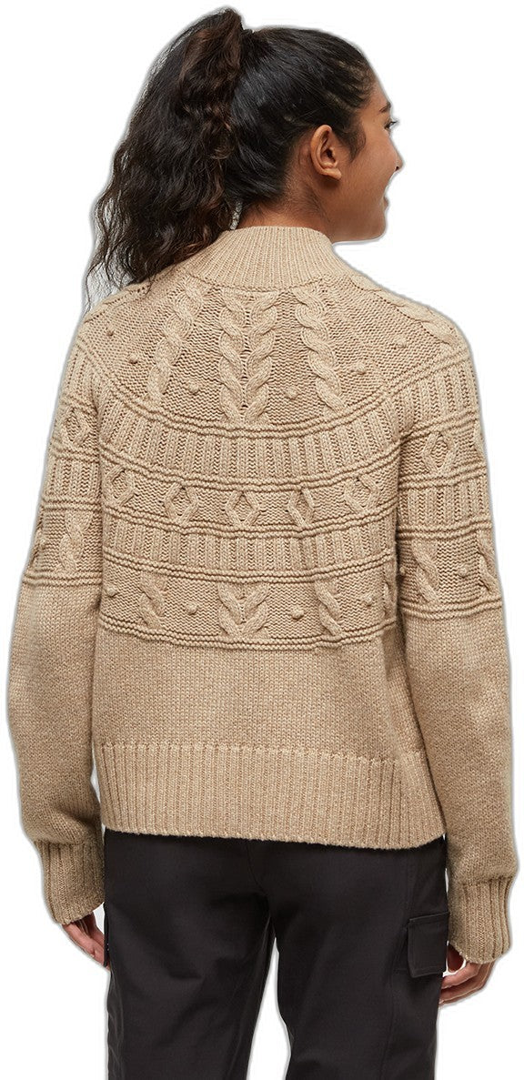 Highline Pom Mock Neck Sweater - Womens - birchwood heather 1