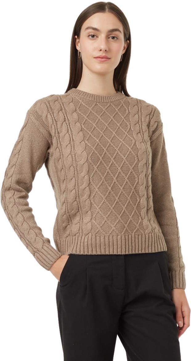 Highline Wool Cable Crew - Womens - Fossil Heather 1