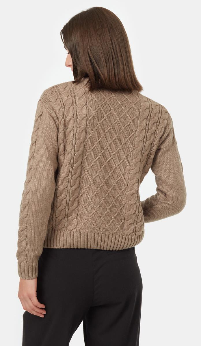 Highline Wool Cable Crew - Womens - Fossil Heather 4