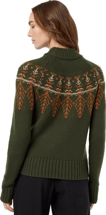 Highline Wool Intarsia Sweater - Womens - dark kombu green / slate brown heather / fossil he 1