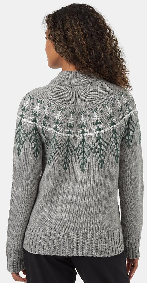 Highline Wool Intarsia Sweater - Womens - grey heather / hunter green 1