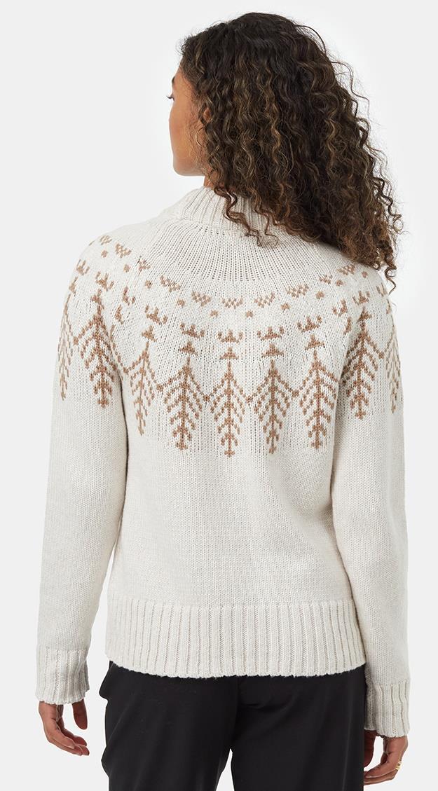 Highline Wool Intarsia Sweater - Womens - oatmeal / pine bark 1