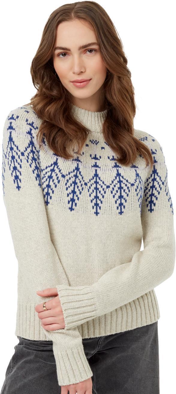 Highline Wool Intarsia Sweater - Womens - pale oak heather / sodalite blue / purple ash 1