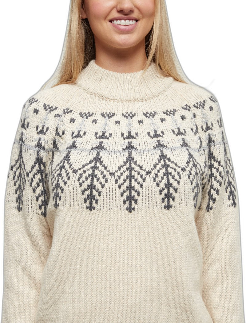 Highline Wool Intarsia Sweater - Womens - warm oak heather / dark grey heather / harbour gre 1
