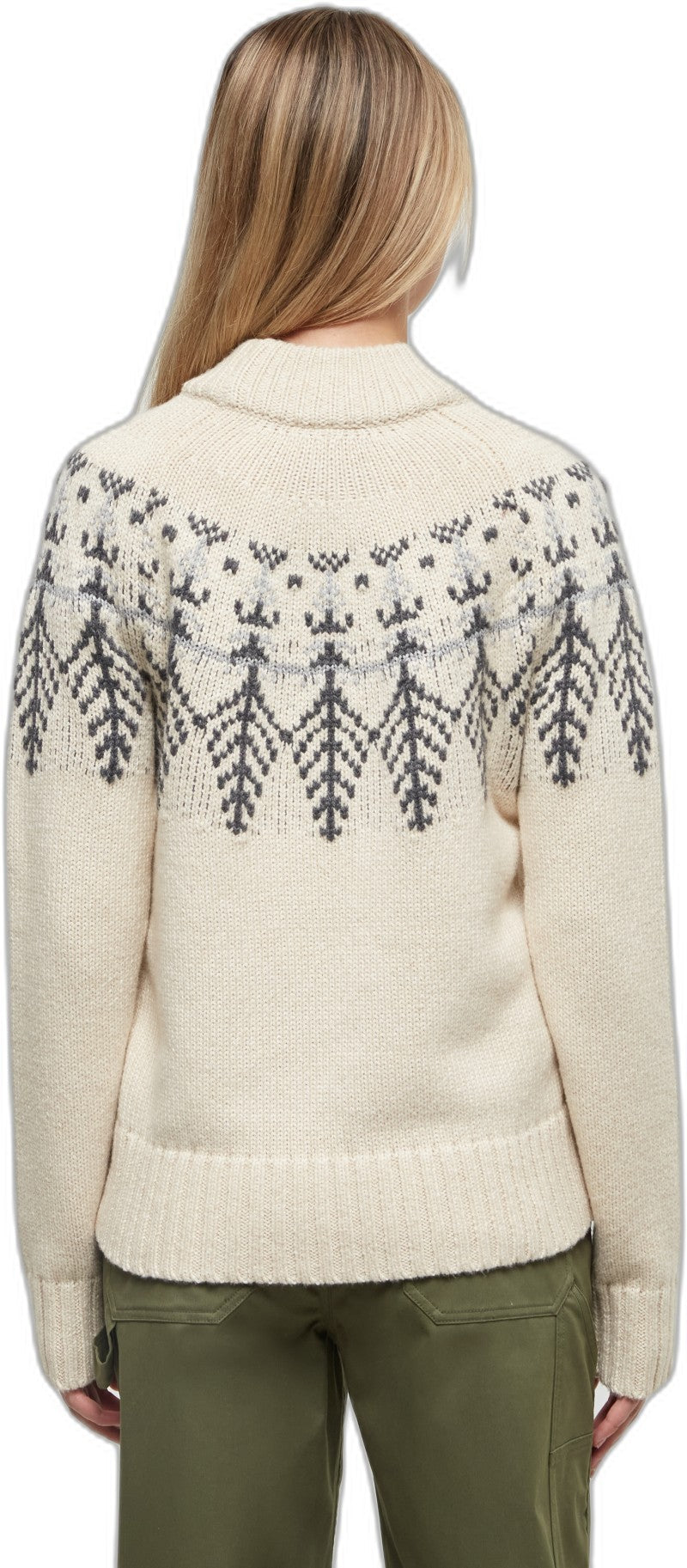 Highline Wool Intarsia Sweater - Womens - warm oak heather / dark grey heather / harbour gre 1