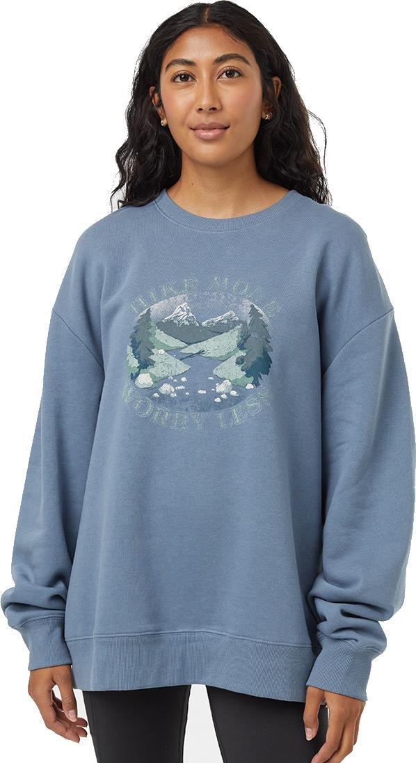Hike More Oversized Crew - Womens - blue mirage / aqua grey 1