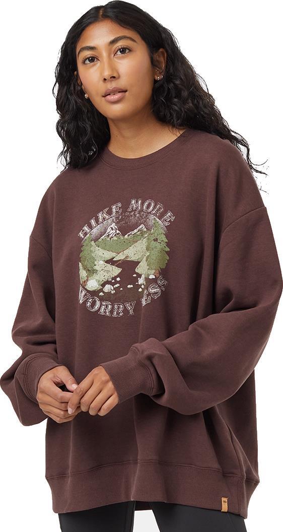 Hike More Oversized Crew - Womens - deep mahogany / tea 1