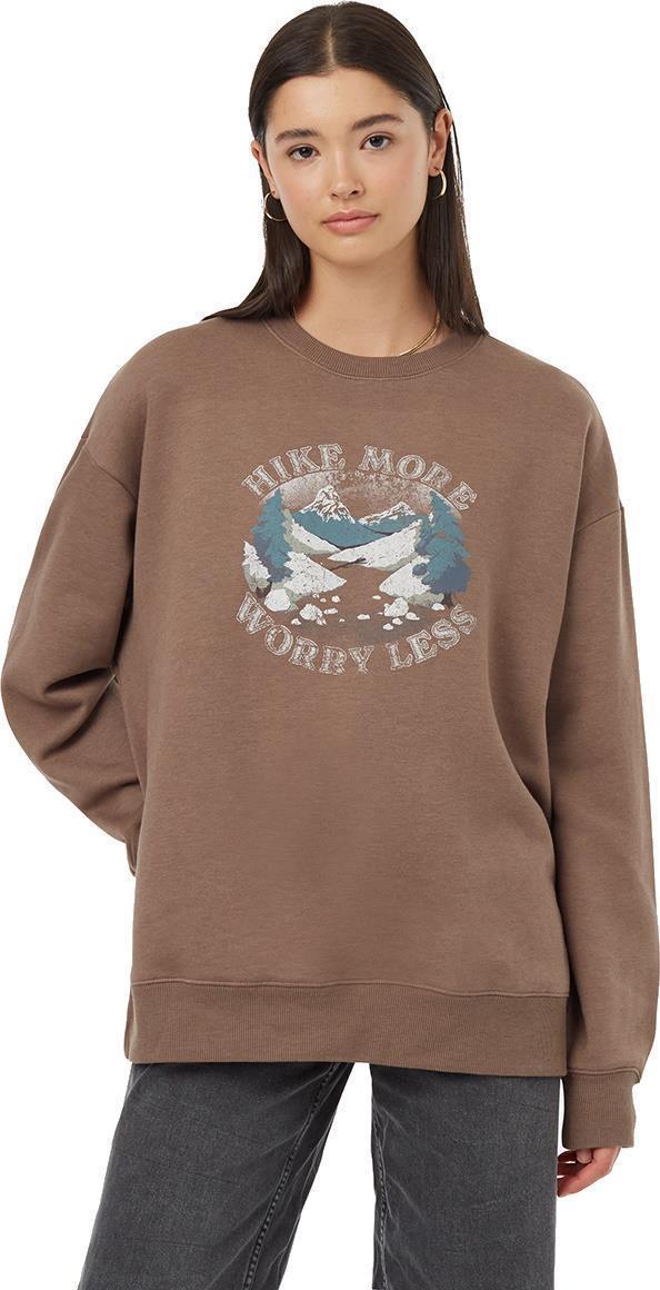 Hike More Oversized Crew - Womens - fossil / white onyx 1