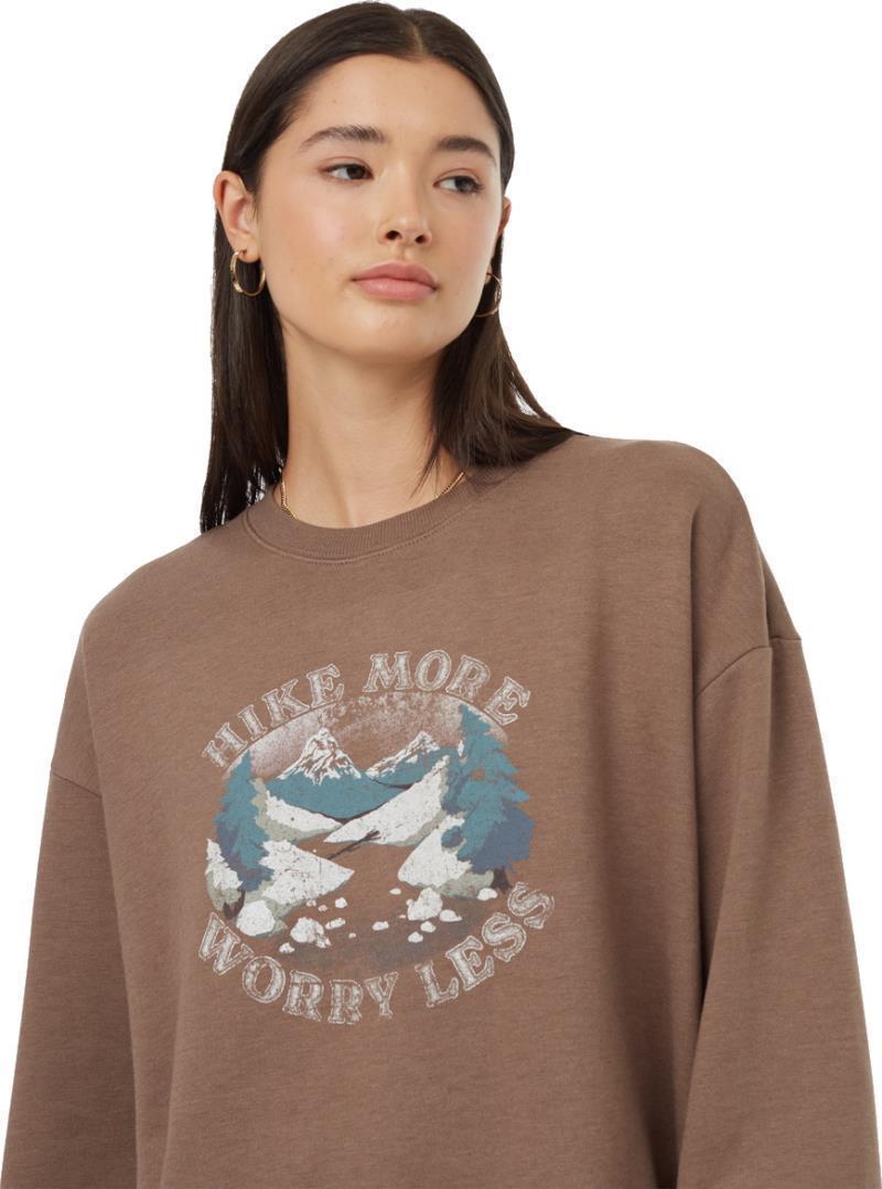 Hike More Oversized Crew - Womens - fossil / white onyx 1