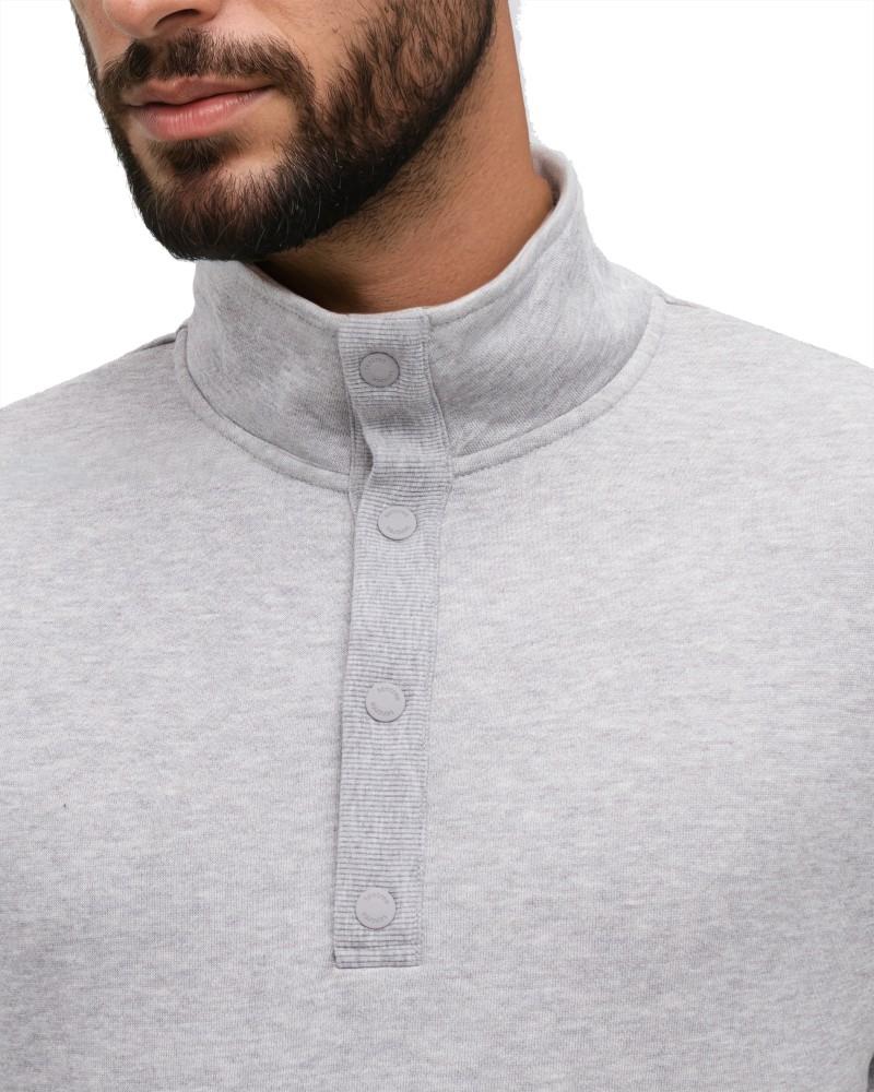 Howson 1/4 Snap - Mens - harbour grey heather 1