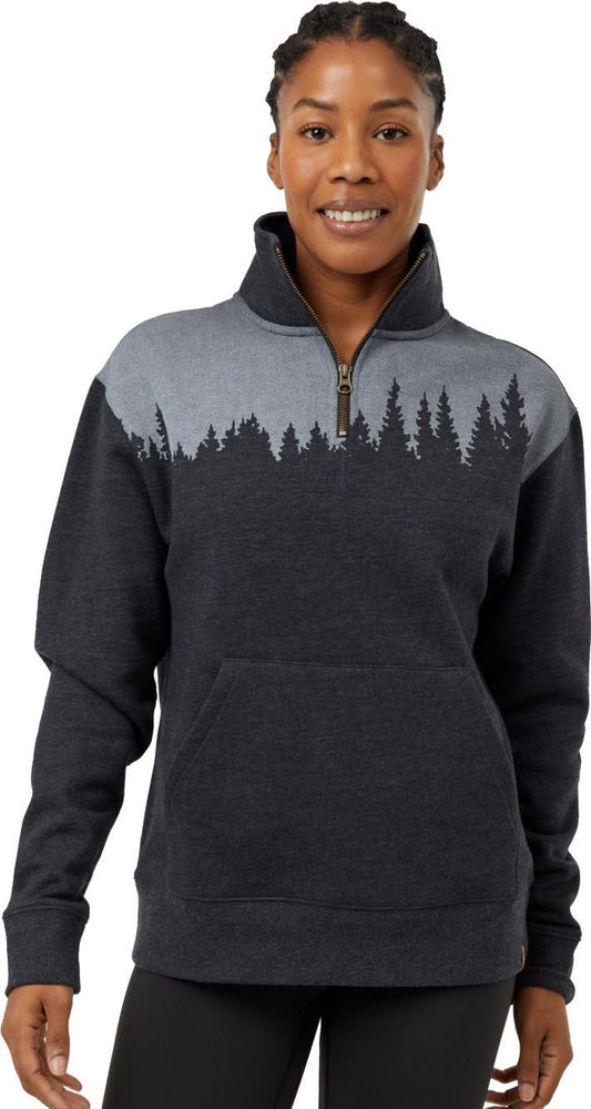 Juniper 1/4 Zip - Womens - Meteorite Black Heather / White 1