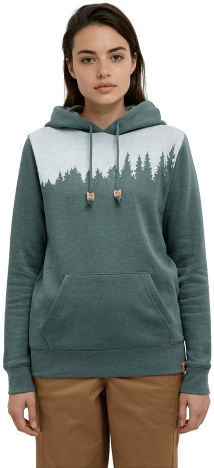 Juniper Hoodie - Womens - pine green heather / white 1