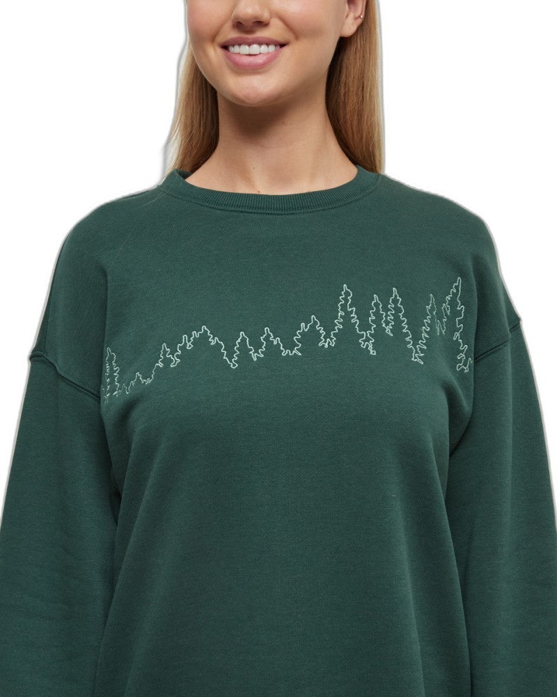Juniper Outline Crew - Womens - forest pine / jade 1