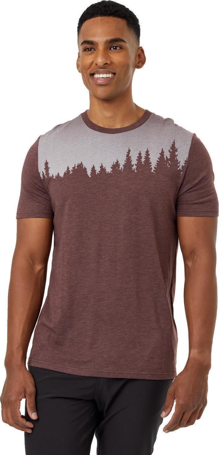 Juniper T-Shirt - Mens - deep mahogany heather / white 1