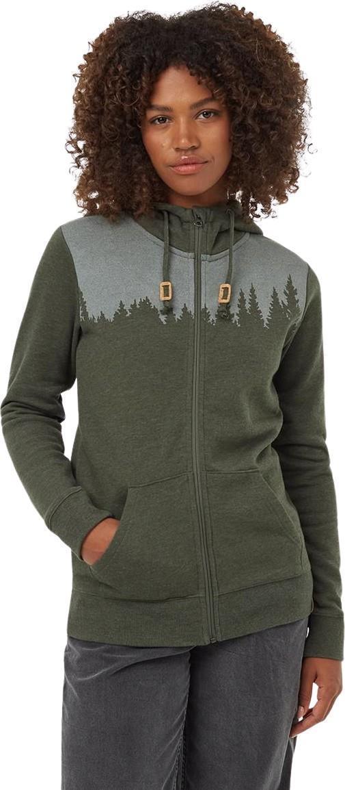 Juniper Zip Hoodie - Womens - Dark Kombu Green Heather / White 1