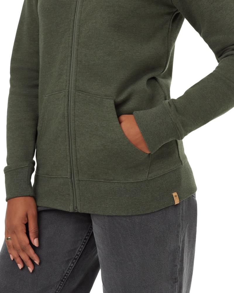 Juniper Zip Hoodie - Womens - Dark Kombu Green Heather / White 3