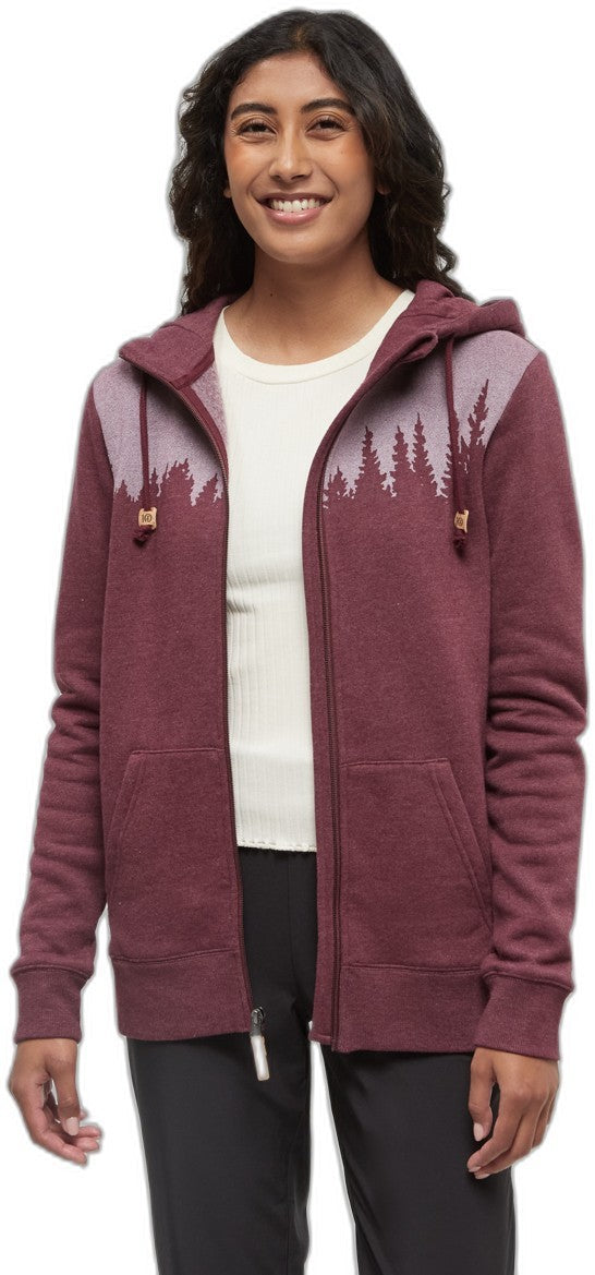 Juniper Zip Hoodie - Womens - deep burgundy heather / white 1